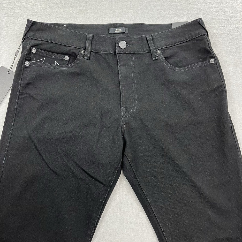 True Religion Jeans Mens 36x32 Black Denim Pants Geno Relaxed Slim Fit - Picture 2 of 14